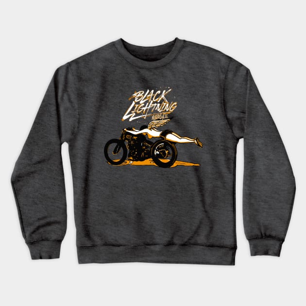 The Legendary Vincent Black Lightning Motorcycle Crewneck Sweatshirt by MotorManiac